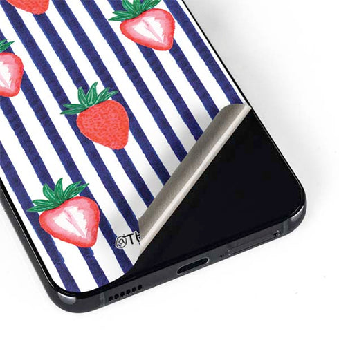Bouffants and Broken Hearts Strawberries and Stripes Galaxy S22 Skin